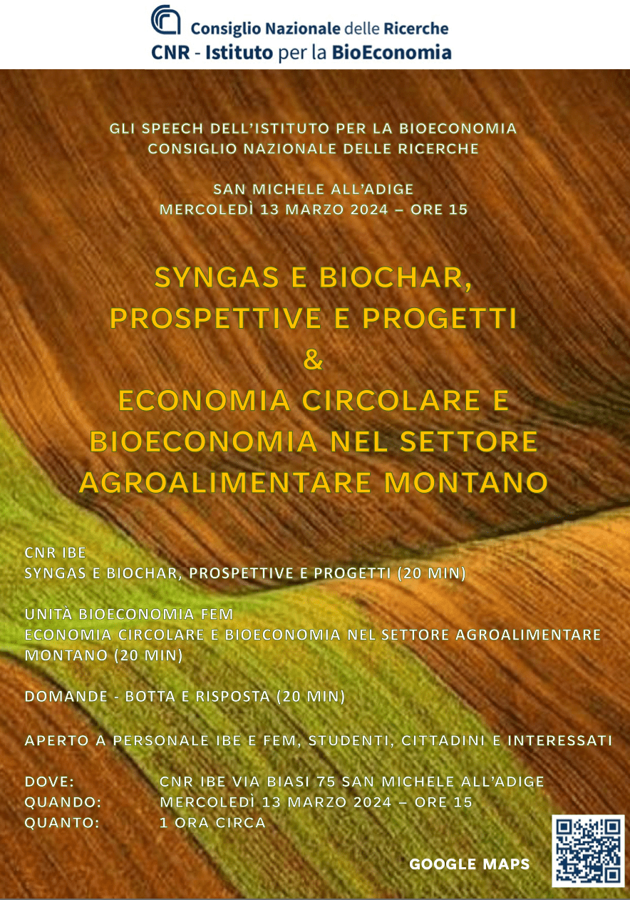 Syngas e biochar, prospettive e progetti. Economia circolare e bioeconomia nel settore agroalimentare montano